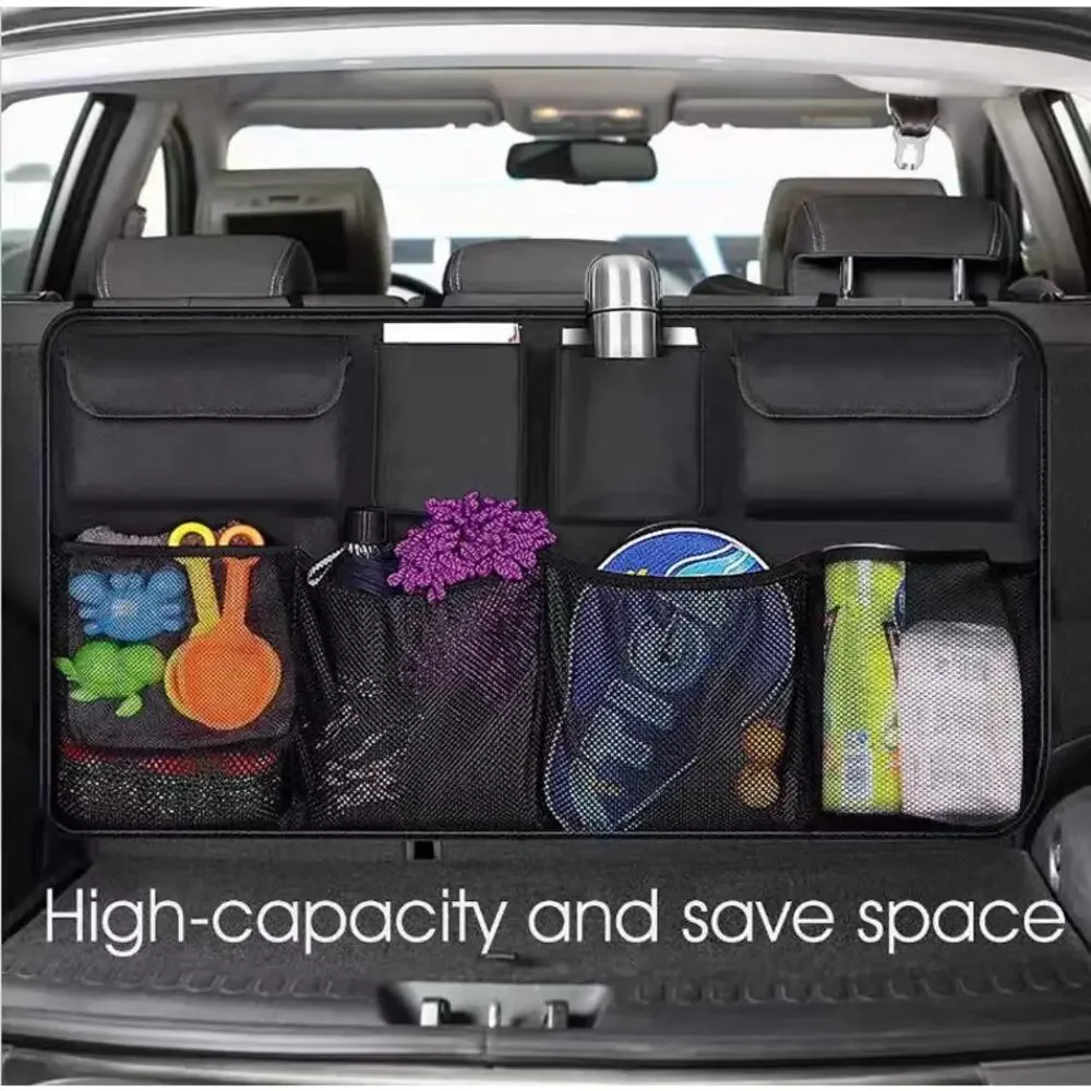 Universal Multi-Pocket Car Rear Seat Storage Bag, Trunk Hanging Organizer
